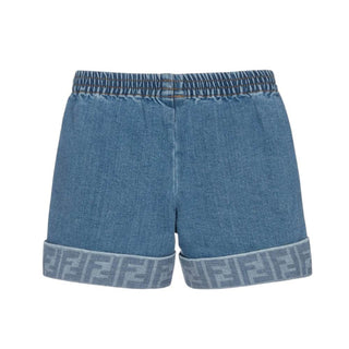 Fendi Shorts In Denim Con Logo FF BUF265-AVVU