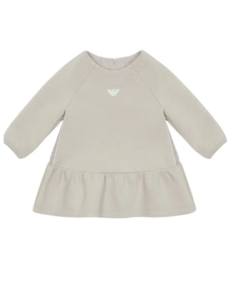 Emporio Armani Vestina beige in jersey doppio con logo 6DEA05-1JHSZ