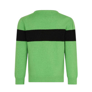 Mc2 Saint Barth Maglia verde acido in misto lana con scritta jacquard DOU0002-01365C