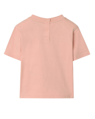 Burberry T-shirt rosa in jersey con finiture Check 8108905