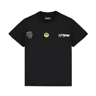 Barrow T-shirt Nera Con Smile E Logo S6BKJUTH061-110