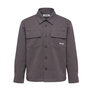 MSGM Camicia Grigia Con Patch Logo F6MSJBSI299/104 Per Bambino