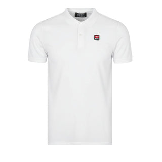 Diesel Polo bianca con patch logo A19714-REFBA-100