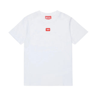 Diesel T-shirt Bianca Con Patch Oval D J02501-0GRAI-K100