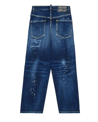 Dsquared2 Jeans regular blu scuro con macchie DQ3082 D0AEJ