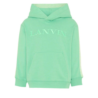Lanvin Felpa Verde Con Cappuccio E Logo N30349/68N