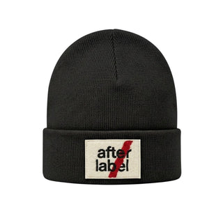 After Label Cappello Nero In Maglia Con Patch Logo 34UXCAP00052/1 Per Bambini