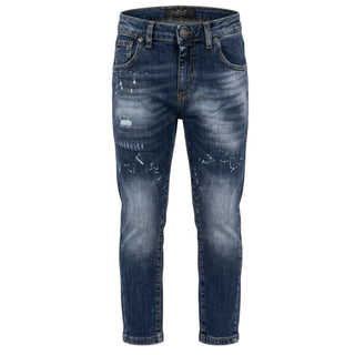 Patriot Jeans In Denim Blu Con Dettagli Used Per Bambino PM6S2SPBK05