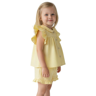 J.o Milano Shorts Gialli In Lino Per Bambina 674C5J