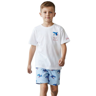 Mc2 Saint Barth Costume Jean Lighting Con Stampa Squali Per Bambino JEA0004/02032L