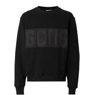 Gcds Felpa girocollo nera con logo B1XM1517JI1