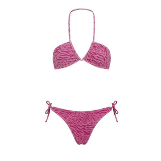 Mc2 Saint Barth Bikini Aryanna Lurex Rosa Con Fantasia Zebrata ARY00002/00079L Per Bambina