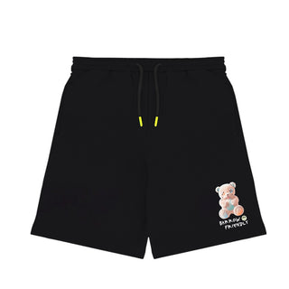 Barrow Bermuda Nero In Felpa Con Teddy E Logo S6BKJUBE031-110