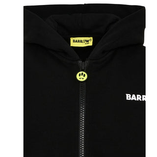 Barrow Felpa Nera Con Zip E Cappuccio F6BKJUZH061-110 Per Bambini