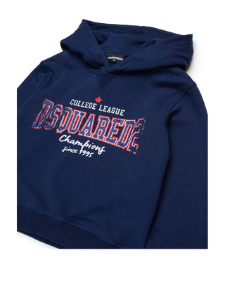 Dsquared2 Felpa Con Cappuccio e Stampa DQ2744 D0ACC In Cotone