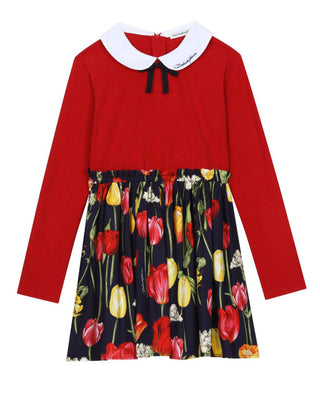 Dolce & Gabbana Abito a maniche lunghe con fantasia L5JD8X-G7NMJ