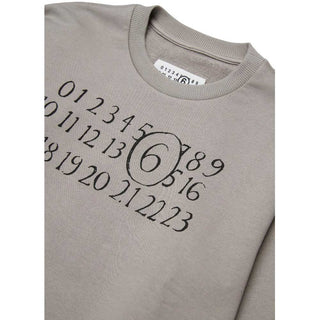 MM6 Maison Margiela Felpa Girocollo Grigia Con Numeric Logo M61009-MM02X-M6907