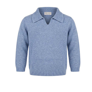 J.o Milano Maglia Polo Azzurra In Misto Cashmere 2663Z6 Per Neonato