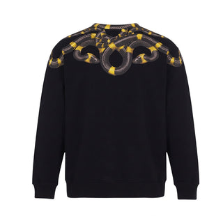 Marcelo Burlon Felpa Girocollo Nera Con Stampa F6CMJBSW021-110 Per Bambini