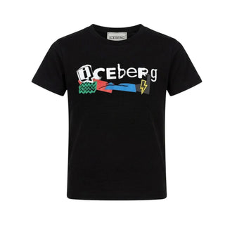 Iceberg T-shirt Nera Con Stampa Per Bambino TSICE6126BJ-V3