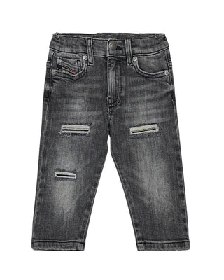 Diesel Jeans Regular fit in denim grigio con strappi K00238-KXBQR