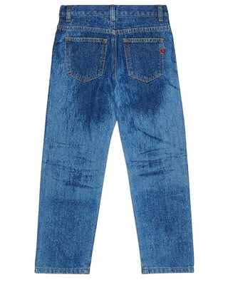 DISEL Jeans regular in blu denim con strass J00817-KXBPY