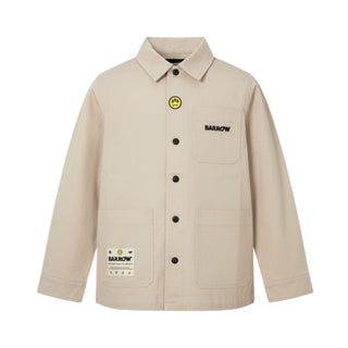 Barrow Camicia Beige In Popeline Per Bambino S6BKJUJK036-092