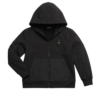 Blauer Felpa Nera Con Cappuccio In Scuba 26WBLKF02548-999 Clifton Jr Per Bambino