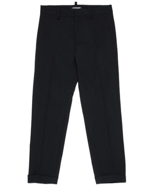 Dsquared2 Pantaloni chino neri in fresco di lana DQ2276 D0A8A
