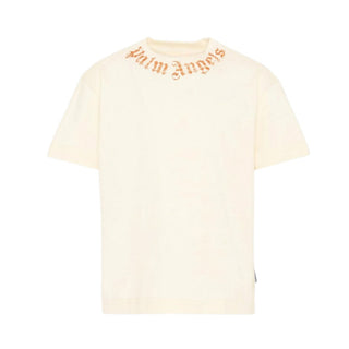 Palm Angels T-Shirt Avorio Con Logo PBAA003S26JER004/002 Per Bambini
