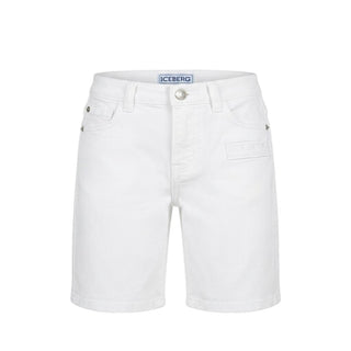 Iceberg Bermuda In Denim Bianco Per Bambino BTICE6111BJ-V2