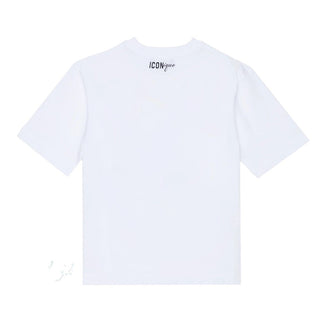 Dsquared2 T-shirt Bianca Con Stampa Per Bambino DQ3386-D0AG7-DQ100