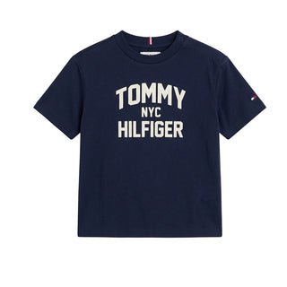 Tommy Hilfiger T-shirt Blu Con Logo KB0KB10641-C1G Per Neonato