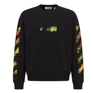 Off-White Felpa Girocollo Nera Con Stampa 44MBA054F26F002001 Per Uomo