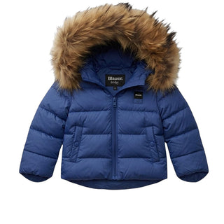 Blauer Giubbino Trapuntato Blu Con Pelliccia 26WBBXC02302-891 Amory Per Neonato