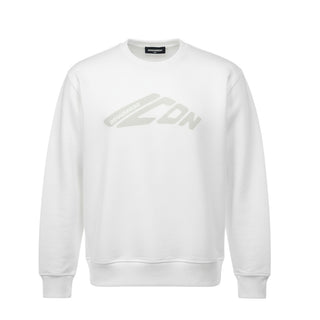 Dsquared2 Felpa girocollo bianca con logo DQ2928-D00ZF