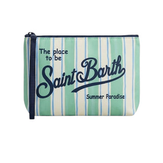 Mc2 Saint Barth Pochette Aline In Scuba A Righe Verdi E Azzurre ALIN001/01160L