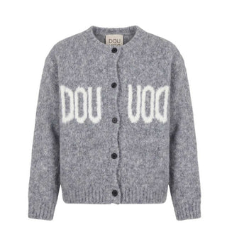 Doudou Cardigan Grigio Con Logo Per Bambina DV9P30-W0137