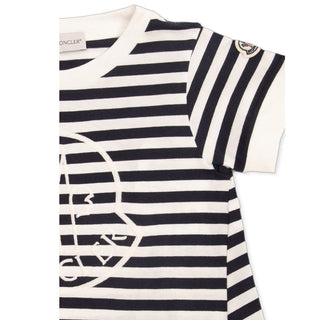 Moncler T-shirt A Righe In Jersey Con Logo J19548C00009-F07
