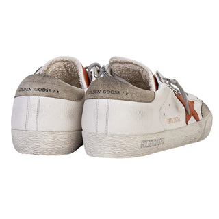 Golden Goose Sneakers Super-Star bianchi con stella arancione GMF00825/F006840113
