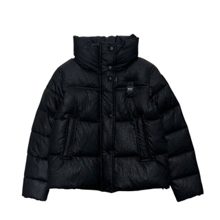 Blauer Giubbino trapuntato a righe da bambina 23WBLGC02286