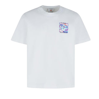 Casa Blanca T-shirt bianca in jersey Heat Map M-SP26-JTS-001-07