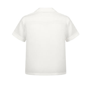 J.o Milano Camicia Bianca In Lino Per Neonato 676E1