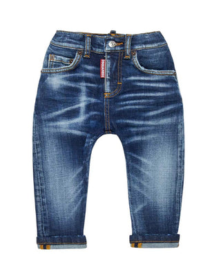 Dsquared2 Jeans in denim blu scuro da neonato DQ01TC D0AES