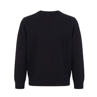 Stone Island Maglia Girocollo Nera In Misto Lana L2S165100002/V0029 Per Bambino
