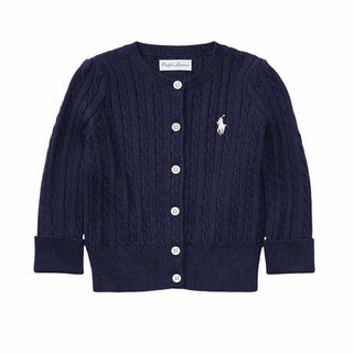 Polo Ralph Lauren Cardigan Blu A Trecce Per Neonati 310543047007