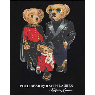 Polo Ralph Lauren Felpa Nera Con Stampa Famiglia Polo Bear 312B31542001 Per Bambina