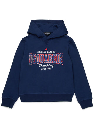 Dsquared2 Felpa Con Cappuccio e Stampa DQ2744 D0ACC In Cotone