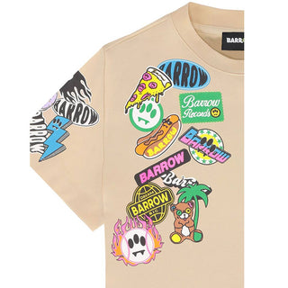 Barrow T-shirt Beige In Jersey Con Stampa S6BKJUTH073-092