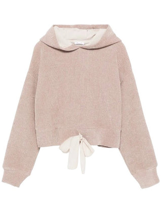 Lù:Lù Maglia cropped con cappuccio LL3313